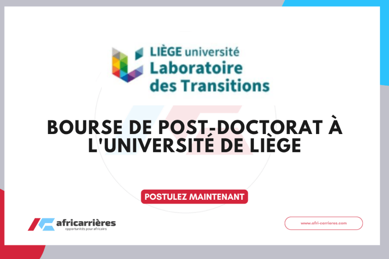 Bourse de Post-Doctorat à l'Université de Liège