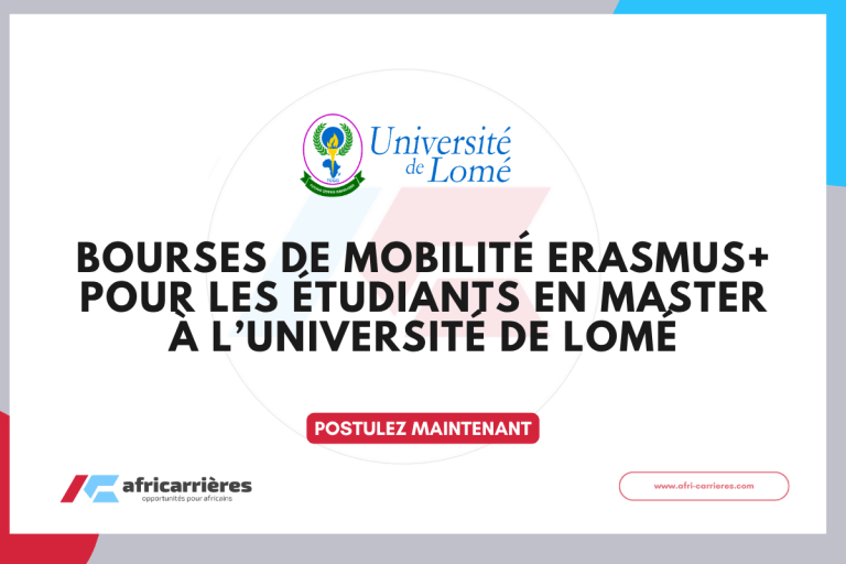 Bourses de mobilité Erasmus+ 2025-2026 pour les étudiants en Master à l’Université de Lomé