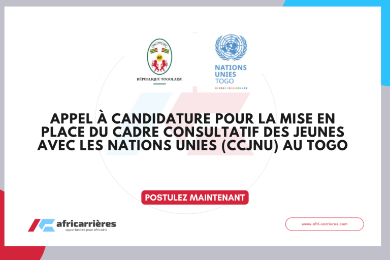 Appel à candidature pour la mise en place du cadre consultatif des jeunes avec les Nations Unies (CCJNU) au Togo 6 Candidatez au CCJNU - Cadre Consultatif des Jeunes 2025