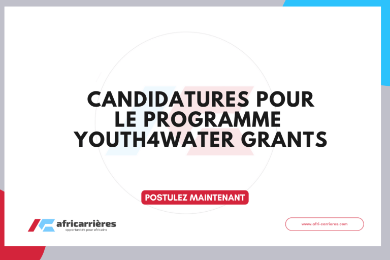 Candidatures pour le programme Youth4Water Grants 2026