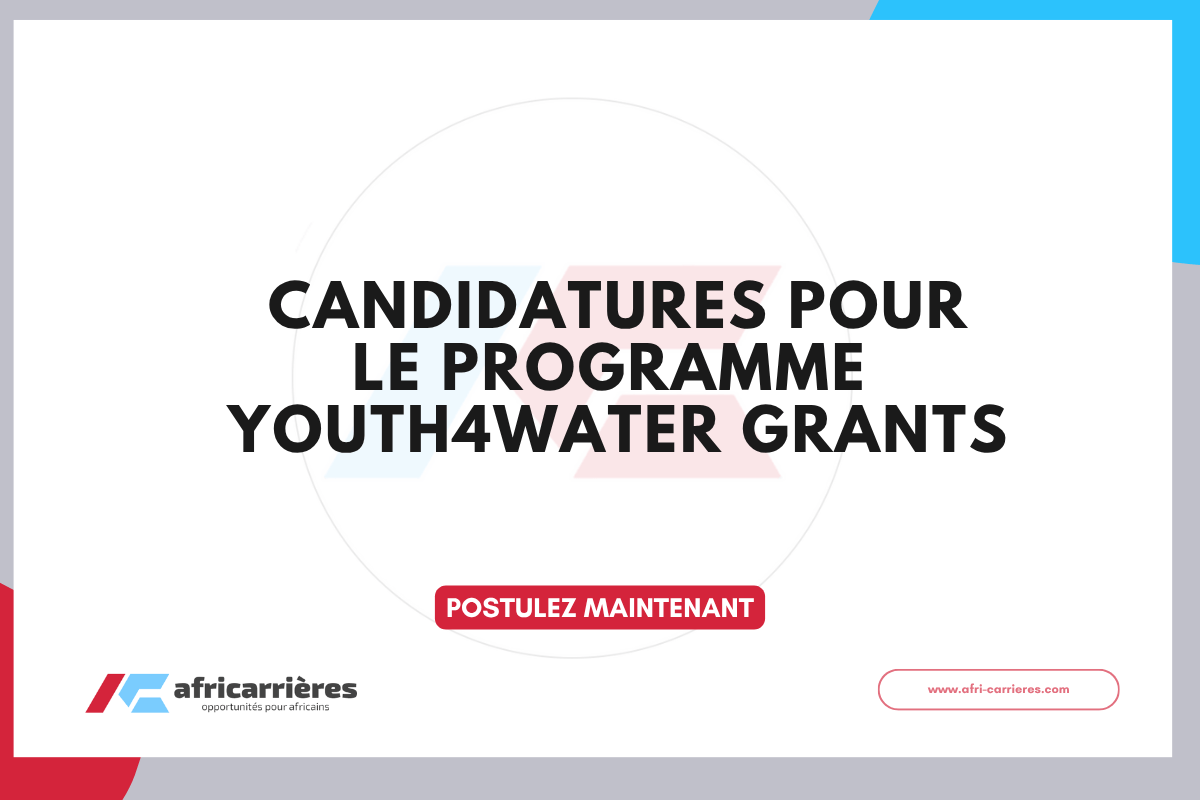 Candidatures pour le programme Youth4Water Grants 2026