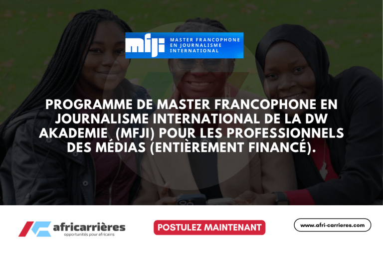 Programme de master francophone en journalisme international de la DW Akademie 2026 (MFJI) pour les professionnels des médias (entièrement financé).