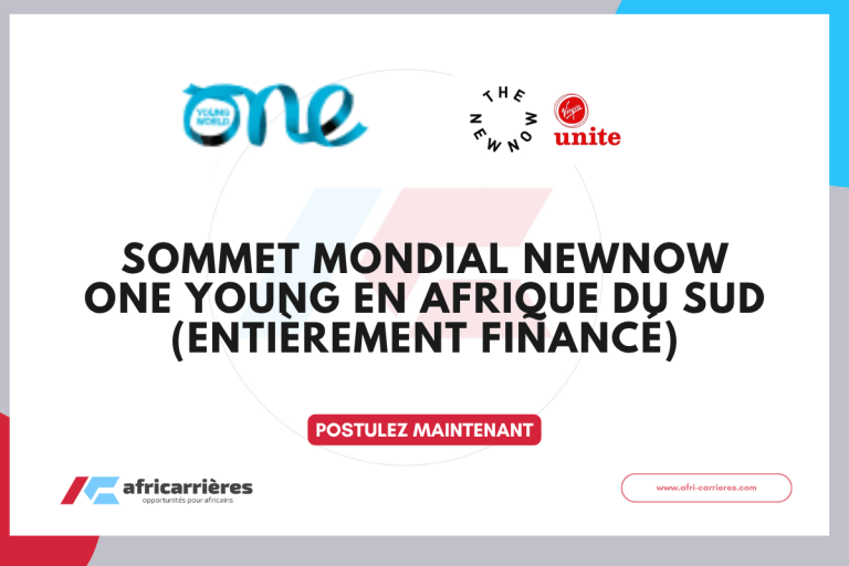 Sommet mondial NewNow One Young 2026 en Afrique du Sud (entièrement financé)