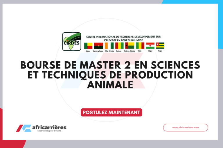 Master 2 en Production Animales 2026 pour Africains