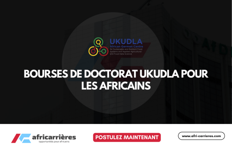 Appel à Candidatures pour Bourses de Doctorat UKUDLA 2026 pour les africains