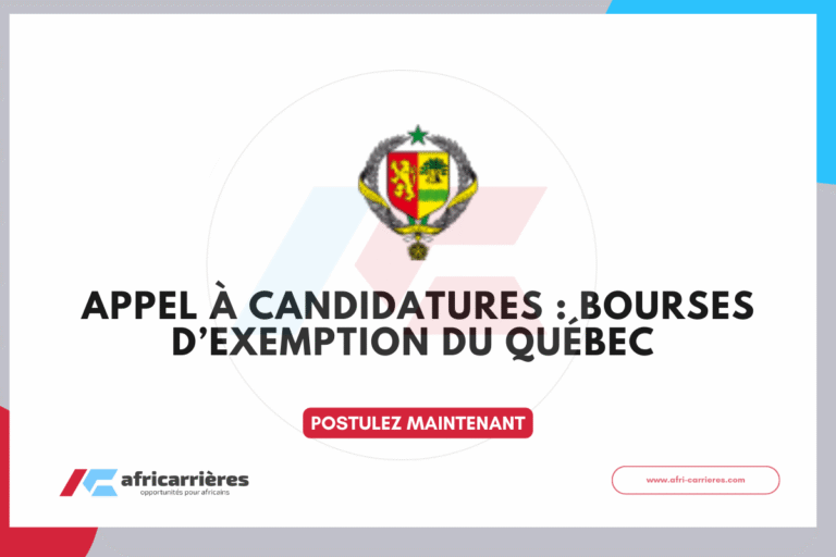 Appel à candidatures Bourses d’exemption du Québec