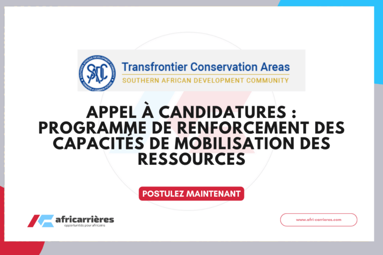 Appel à candidatures : Programme de renforcement des capacités de mobilisation des ressources