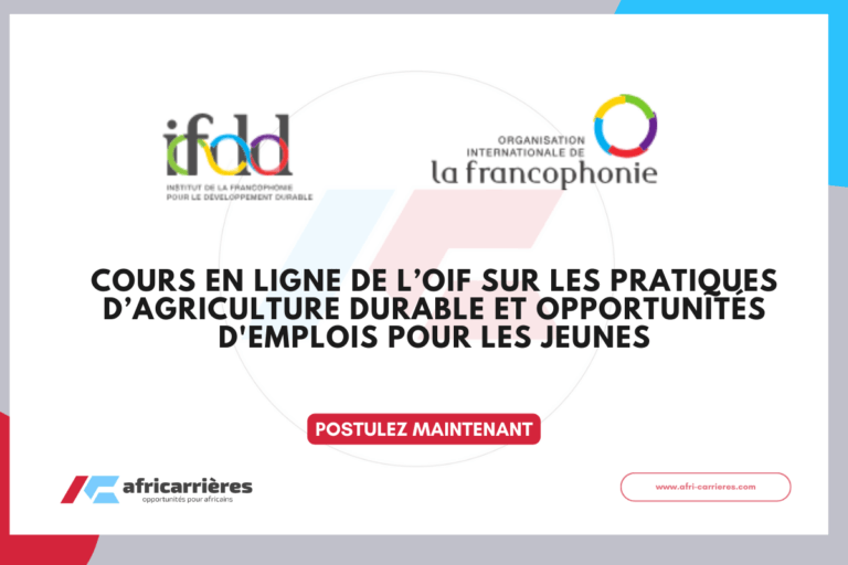 Cours en ligne de l’OIF 2026 Pratiques agricoles et opportunités d'emplois