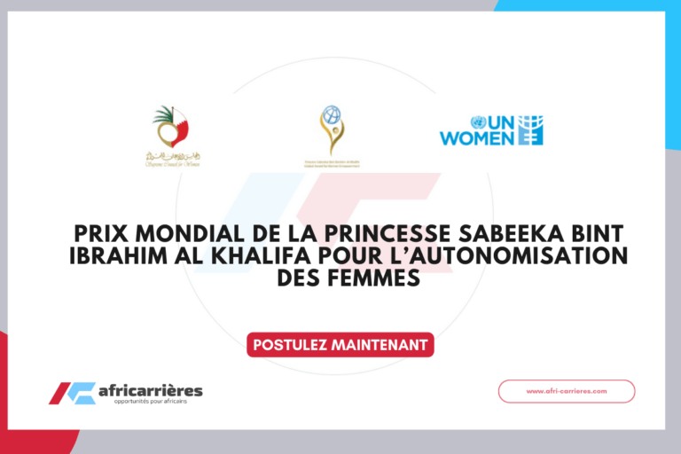 Prix mondial Princess Sabeeka Bint Ibrahim Al Khalifa 2026 pour l’autonomisation des femmes