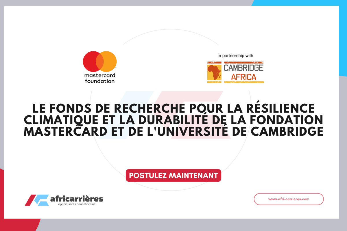 Climate Resilience and Sustainability Research Fund 2026 de Mastercard FoundationCambridge of Africa