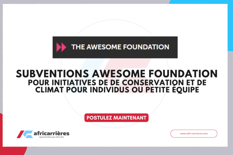SUBVENTIONS Awesome Foundation 2026 pour individus ou organisations