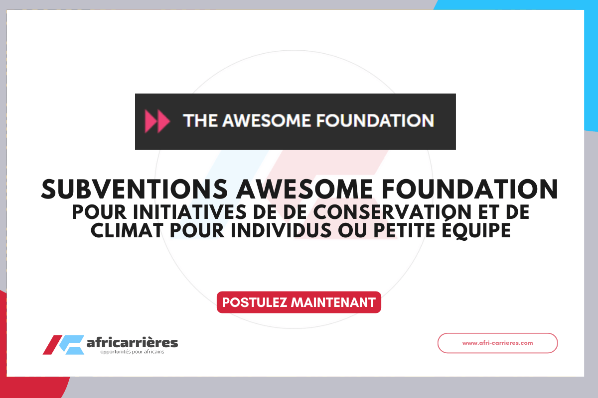 SUBVENTIONS Awesome Foundation 2026 pour individus ou organisations