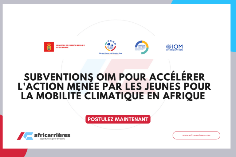 Subvention OIM 2026 pour Accélérer l'Action Menée par les Jeunes pour la Mobilité Climatique en Afrique