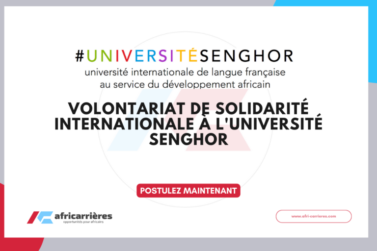 Volontariat de Solidarité Internationale 2026 de l'Université Senghor