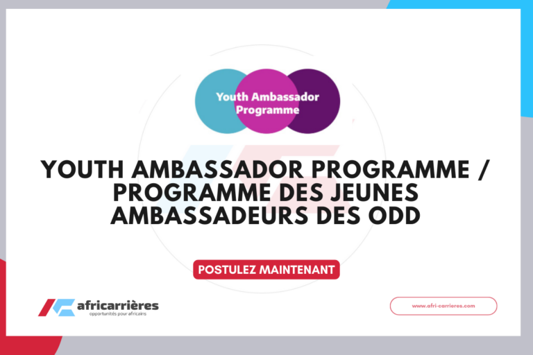 Programme des jeunes ambassadeurs des ODD 2026 6 Youth Ambassador Programme Programme des jeunes ambassadeurs des ODD