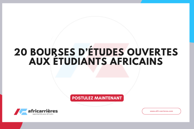 20 bourses pour étudiants africains en 2026 à l'étranger