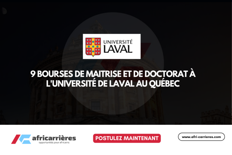 9 Bourses de Maitrise et de Doctorat à L'Université de Laval au Québec 2026