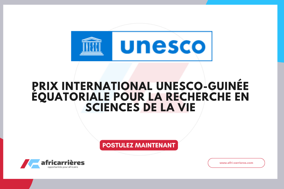 Appel à candidatures 2026 Prix international UNESCO-Guinée équatoriale pour la recherche en sciences de la vie