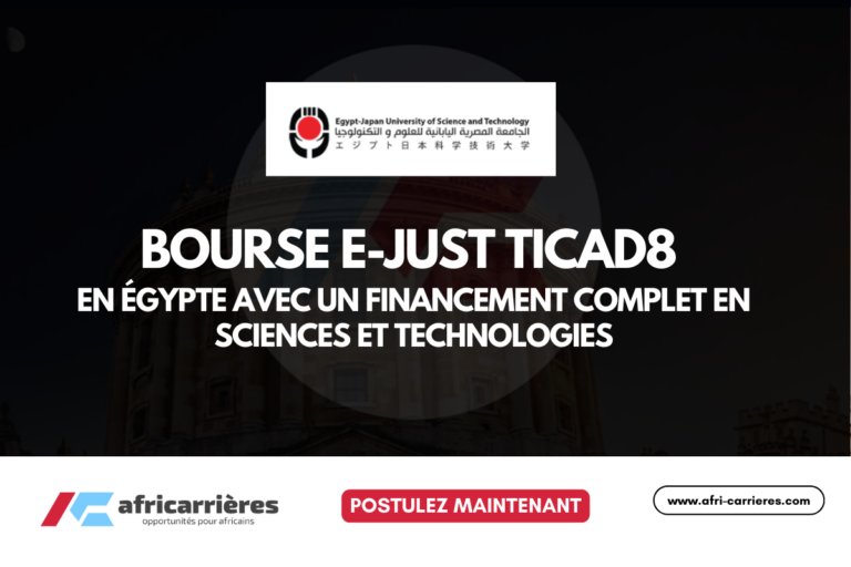 Bourse TICAD8 2026 en Égypte en sciences et technologies entièrement financée