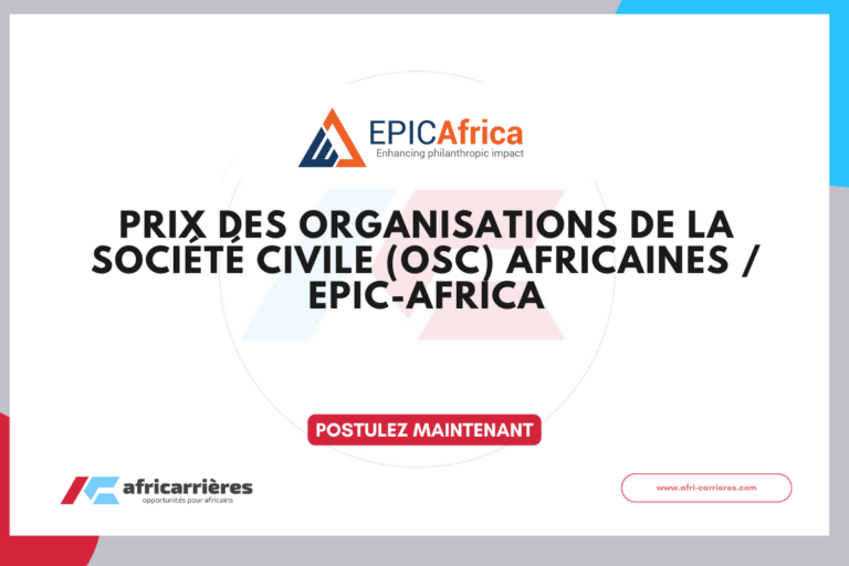 Appel à candidatures : Prix des Organisations de la Société Civile (OSC) Africaines 2026 / EPIC-AFRICA 6 Prix des OSC Africaines 2026 pour organisations et individus