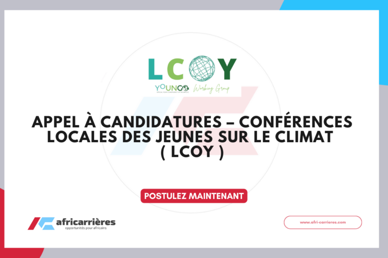 Appel à candidatures LCOY - Conférences locales des jeunes sur le climat 2026