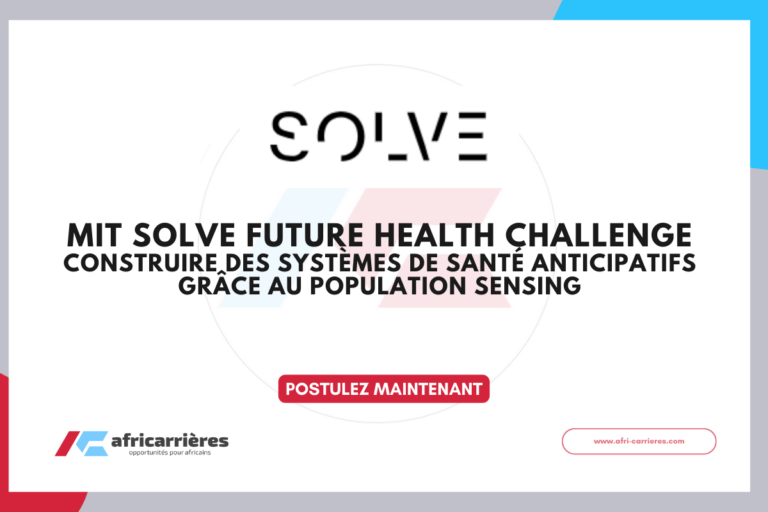 MIT Solve Future Health Challenge 2026 – Construire des systèmes de santé anticipatifs grâce au population sensing