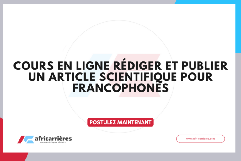 MOOC Rédiger et publier un article scientifique 2026 pour francophones