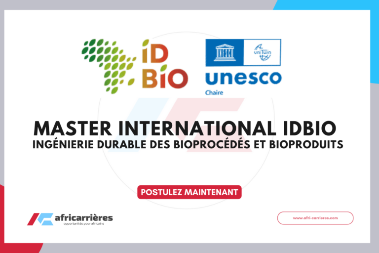 Master IDBIO 2026 Ingénierie Durable des Bioprocédés et Bioproduits