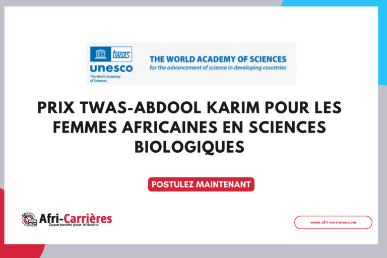 Prix TWAS-Abdool Karim 2025 pour les femmes africaines en sciences biologiques