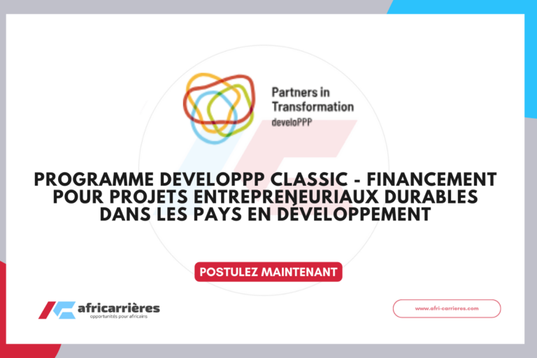 Programme develoPPP Classic 2026 – Financement pour projets entrepreneuriaux durables dans les pays en développement