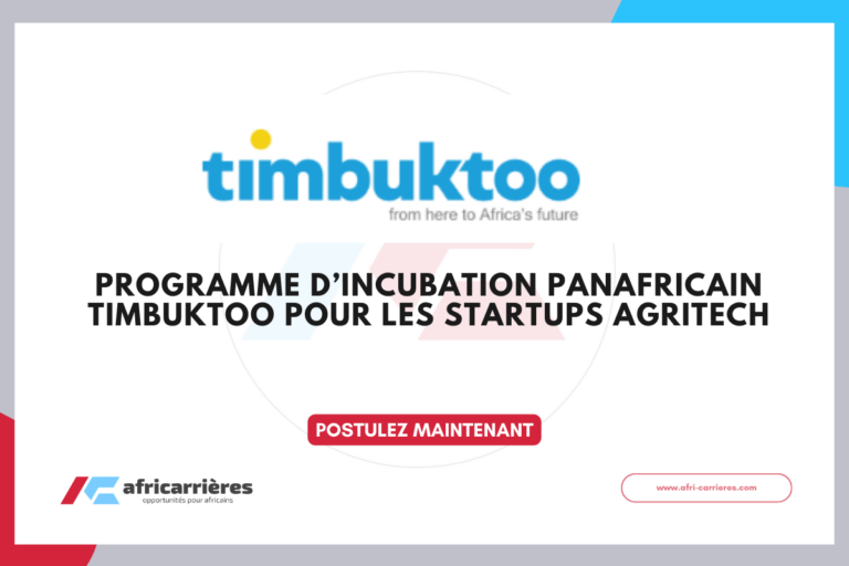 Appel à candidatures – Programme d’incubation panafricain Timbuktoo pour les startups AgriTech