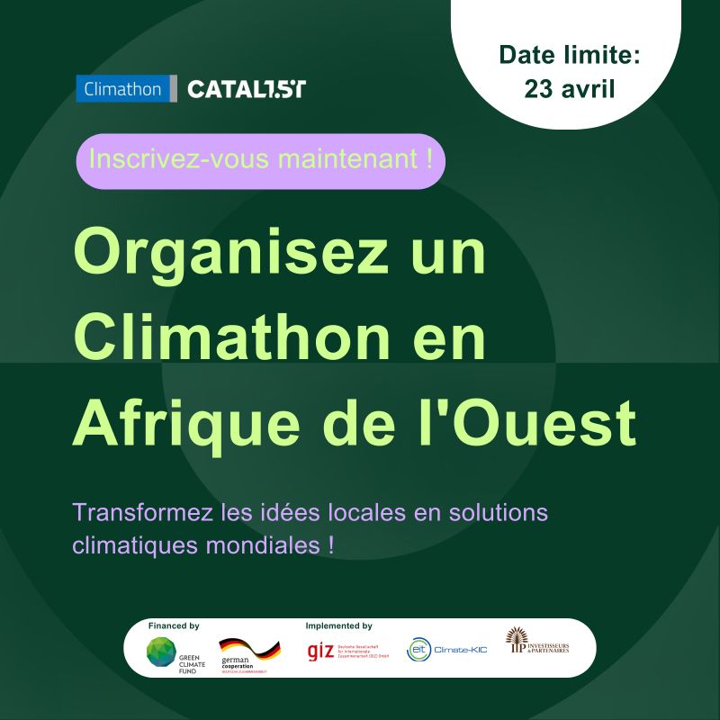 Appel à soumission Climate-KIC pour organiser un évènement Climathon en Afrique de l'Ouest
