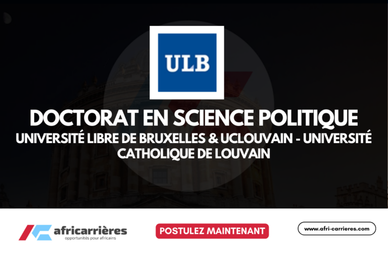 Doctorat en Science Politique Université libre de Bruxelles & UCLouvain - Université catholique de Louvain