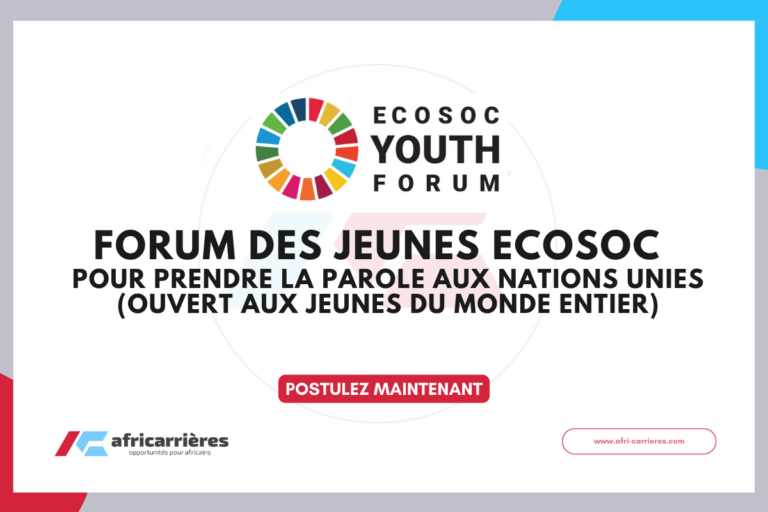 ECOSOC Youth Forum 2026 pour prendre la parole aux Nations Unies