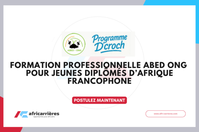 Formation professionnelle ABED ONG 2026 pour Jeunes diplômés d’Afrique francophone