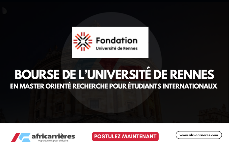 La Fondation Université de Rennes offre des bourses Master orienté recherche 2026 pour étudiants internationaux en France 6 Bourses Université de Rennes en Master 2026 en France