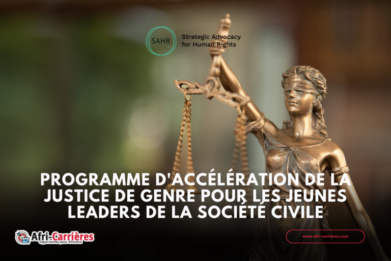 Programme d'accélération de la justice de genre pour les jeunes leaders de la société civile 9 accélérateur de justice de genre du SAHR