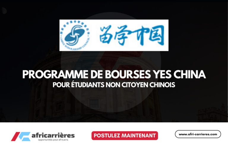 Programme de Bourses YES China 2026 pour étudiants non citoyen chinois