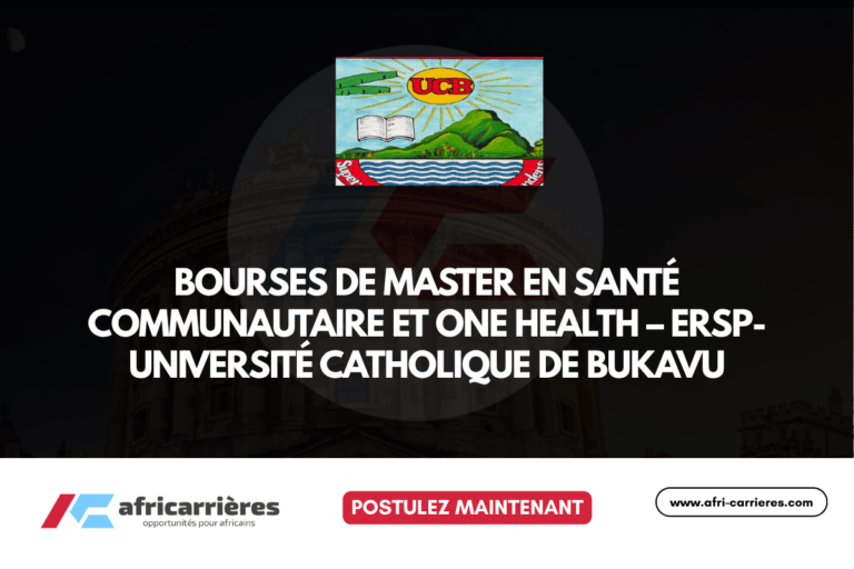 50 bourses de Master en Santé Communautaire et One Health – ERSP- Université Catholique de Bukavu