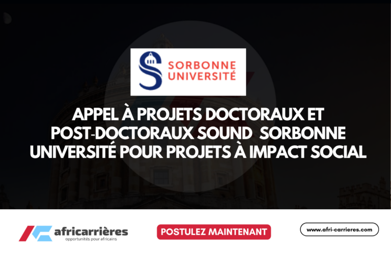 Appel à projets doctoraux et post‑doctoraux SOUND 2026 – Sorbonne Université finance 12 projets à impact social