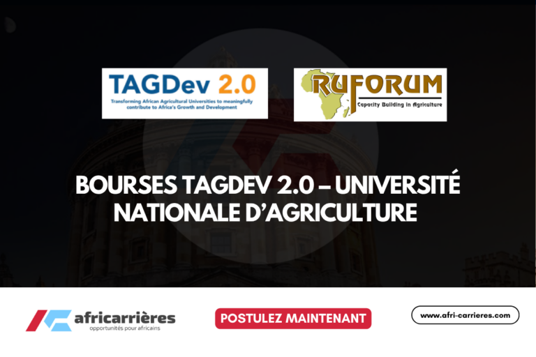Bourses TAGDev 2.0 – Université Nationale d’Agriculture (Bénin) 20262027