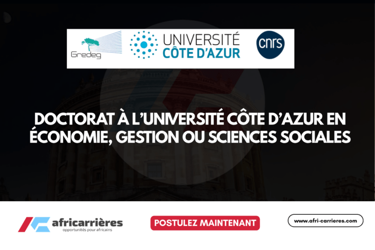 Doctorat à l’Université Côte d’Azur 2026 en économie, gestion ou sciences sociales