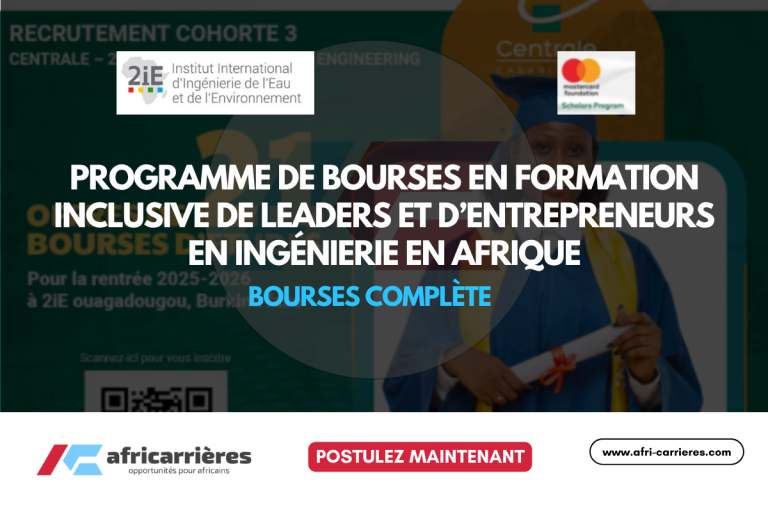 programme de bourses en Formation Inclusive de Leaders et d’Entrepreneurs en Ingénierie en Afrique