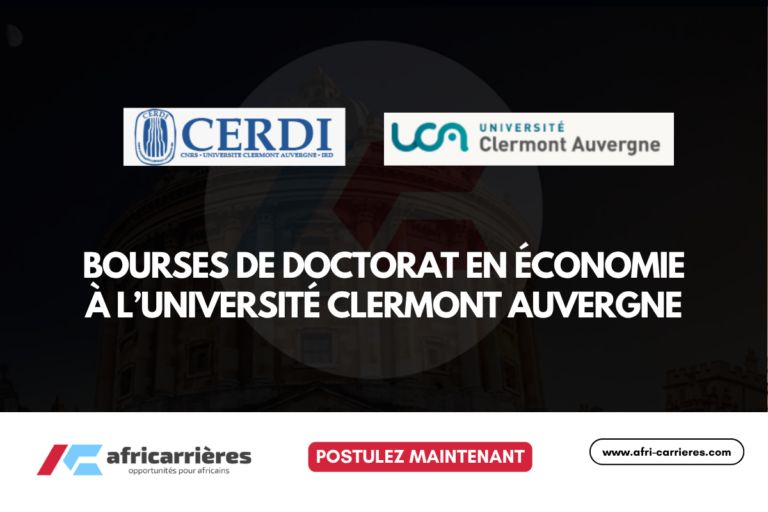 bourses de doctorat en économie à l’Université Clermont Auvergne 2026-2029