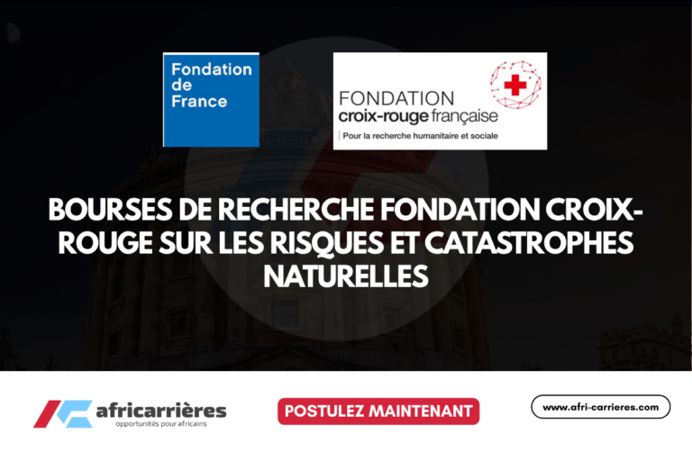 4 Bourses Fondation Croix-Rouge 2026 sur les risques et catastrophes naturelles