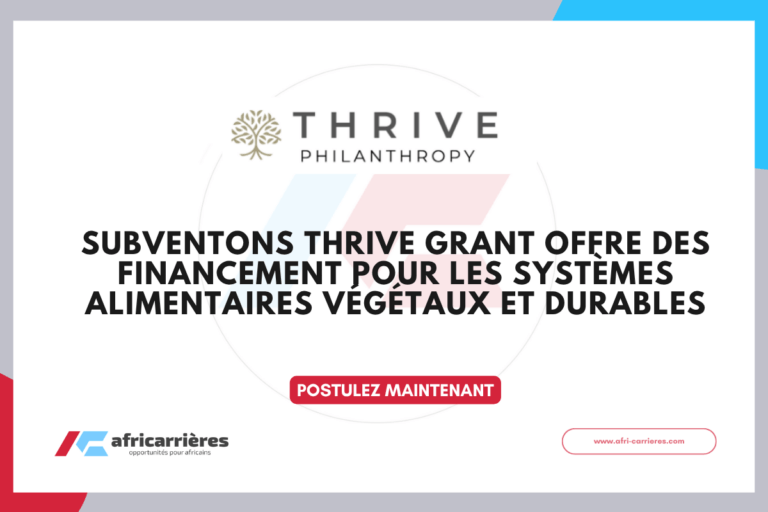 Thrive Grant 2026 Financement pour systèmes alimentaires végétaux et durables