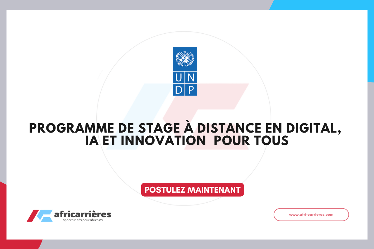 Appel à candidatures - Stage PNUD Digital, IA & Innovation Hub 2026 pour tous 2026