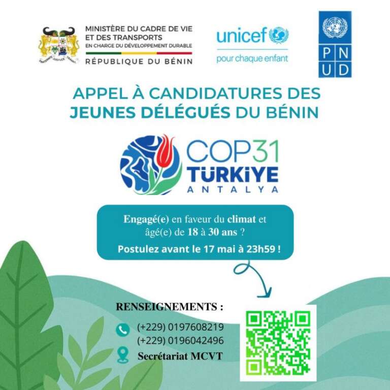Sélection des jeunes délégués béninois pour la COP31