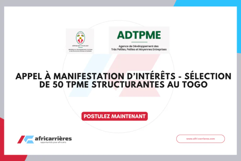 Appel à manifestation d’intérêts TPME Togo 2026