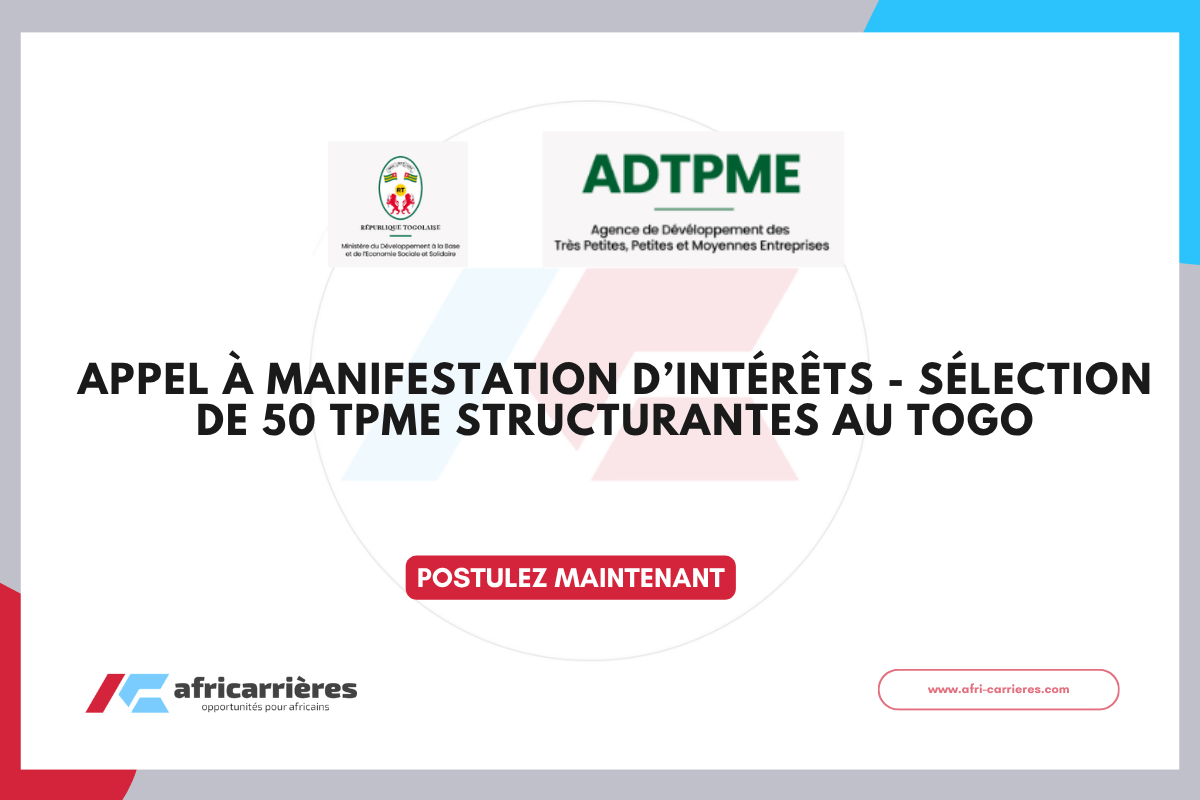 Appel à manifestation d’intérêts TPME Togo 2026